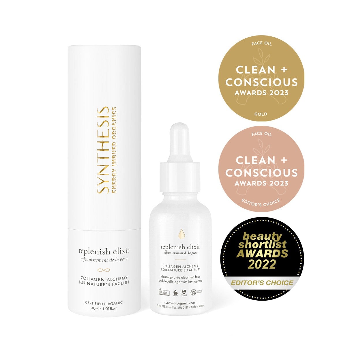 Notox Serum + Replenish Elixir 30/90 Day Transformation Bundle Synthesis Organics 